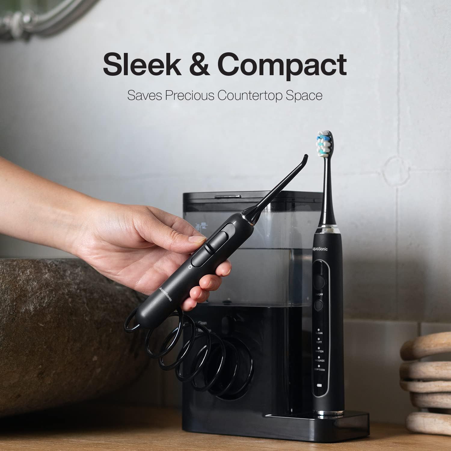 Electric Toothbrush and Water Flosser Compact Size