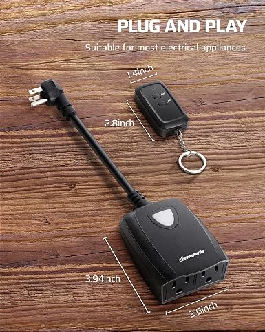 Outdoor Wireless Remote Control Outlet No Programming